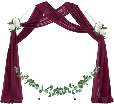 1 Panel Cortina Gasa Transparente Burdeos 29x19pies Decoración Boda