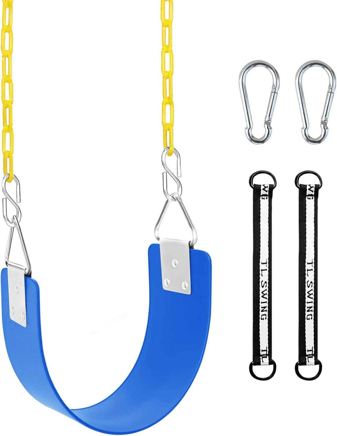 Set columpio metal anillo triangular 66pulg 300lb azul