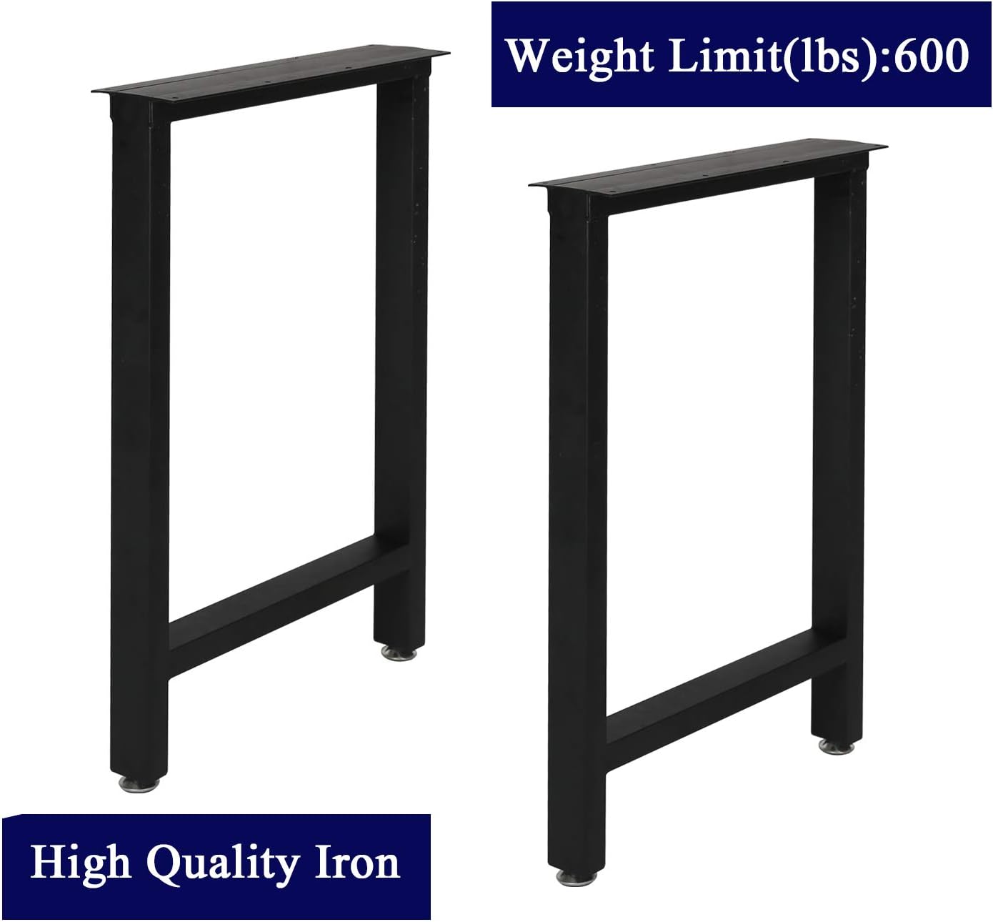 Patas mesa metal negro escritorio 28x18pulg industriales