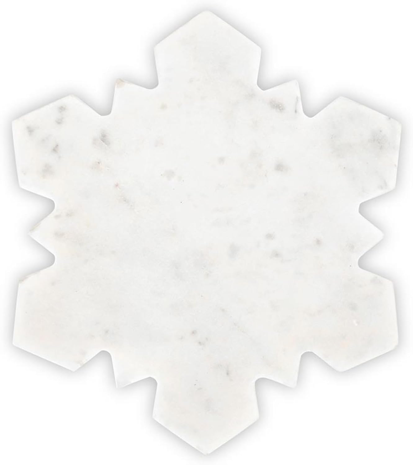 Bandeja queso forma copo nieve mármol blanco 12.5x11pulg