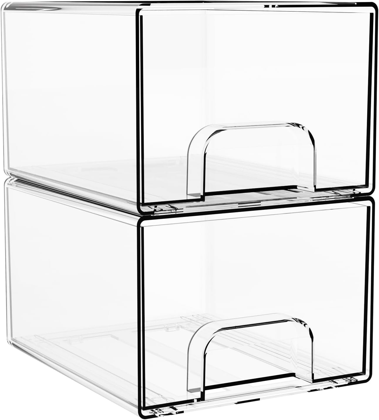 Cajones apilables acrílico 4.4pulg para baño