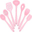 Set 7 Pzas Utensilios Silicona Rosa Antiadherente Cocina