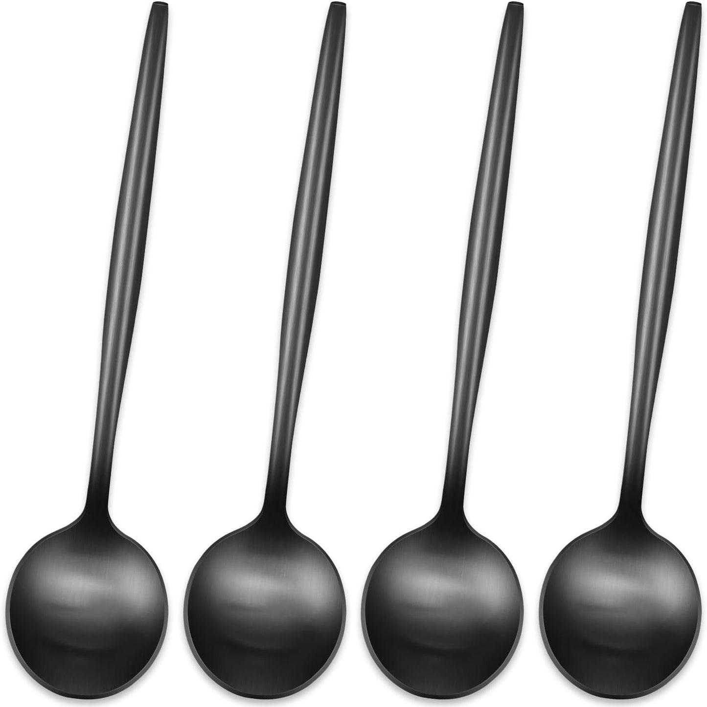 Set 4 Cucharas Acero Inox 5.1pulg Satinada Negra