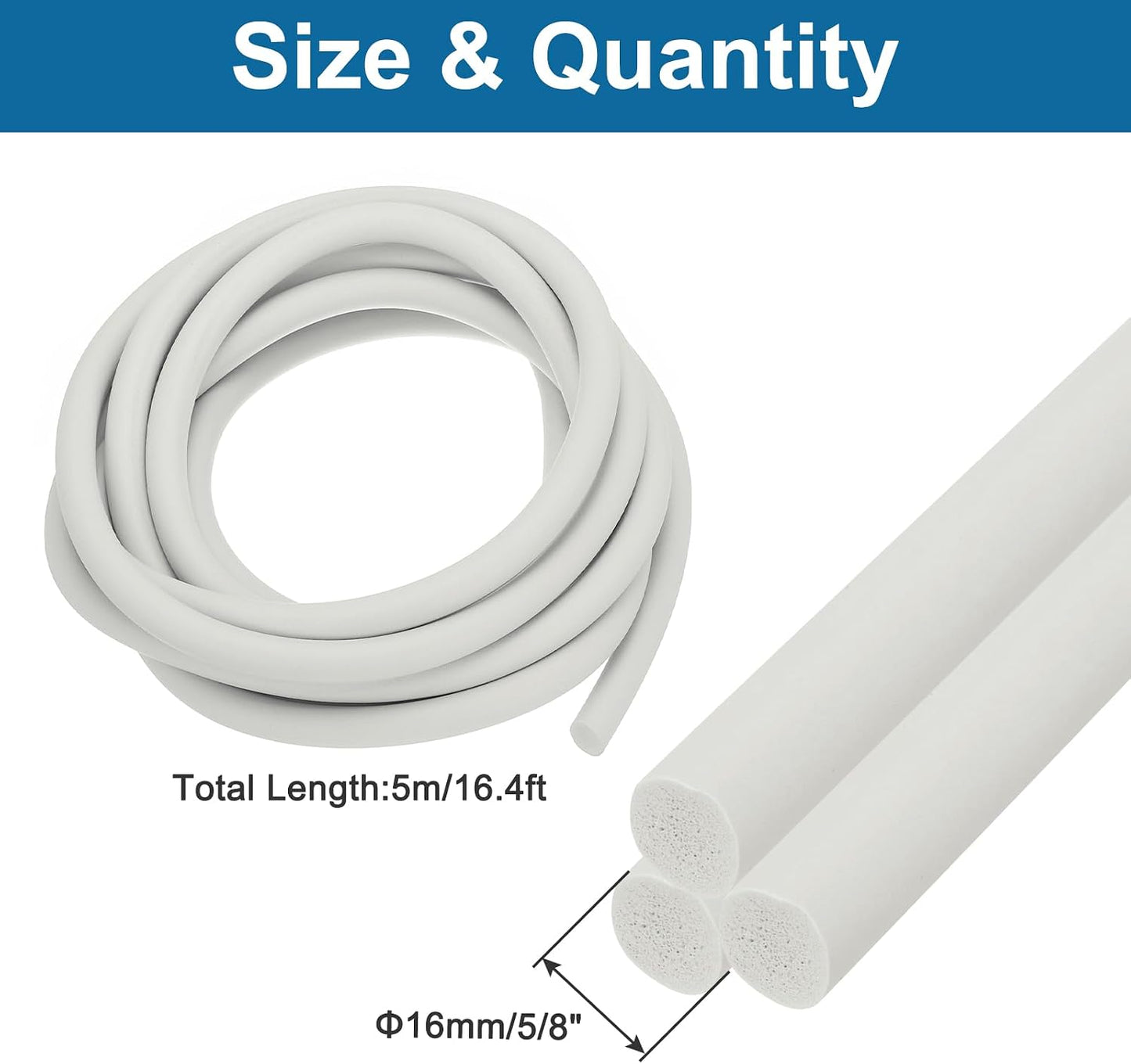 Varilla trasera con junta expansión concreto 16.4ft 5/8pulg blanco