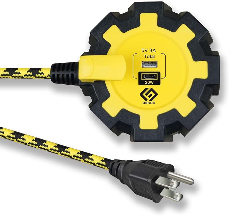 Cargador USB-C PD20W 2 Puertos 6 Salidas Cable Trenzado 6pies