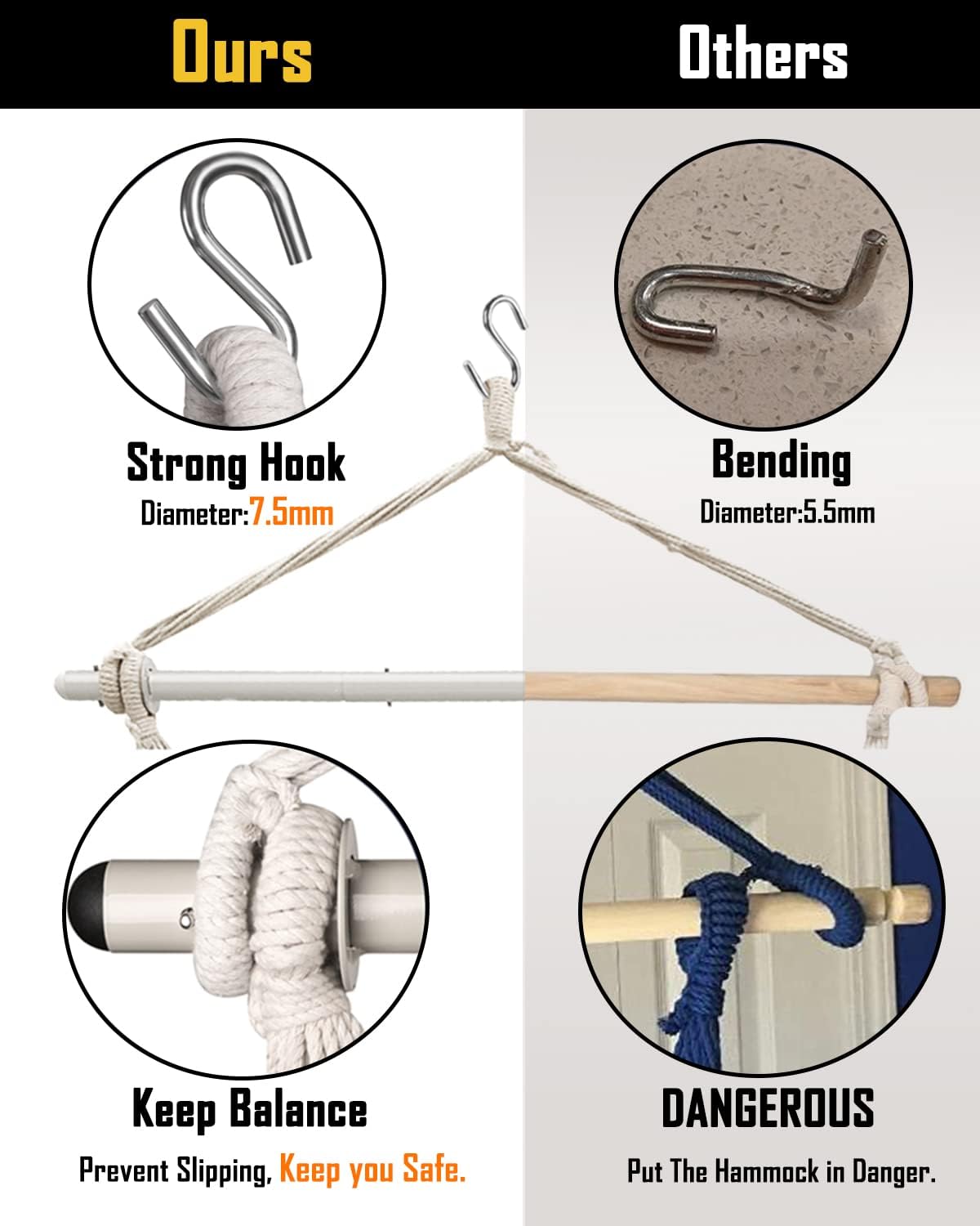 Silla colgante para interior y exterior peso 500lb
