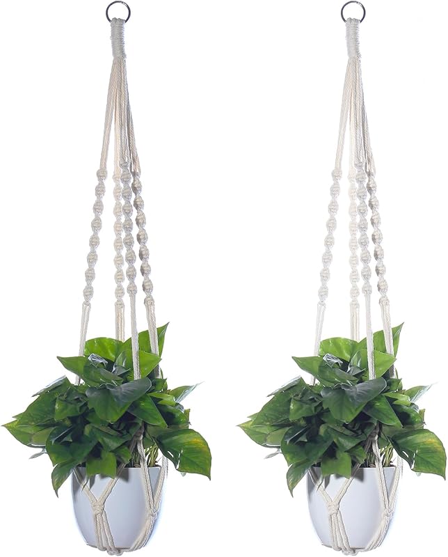 Colgador plantas cesta madera soporte decorativo bohemio