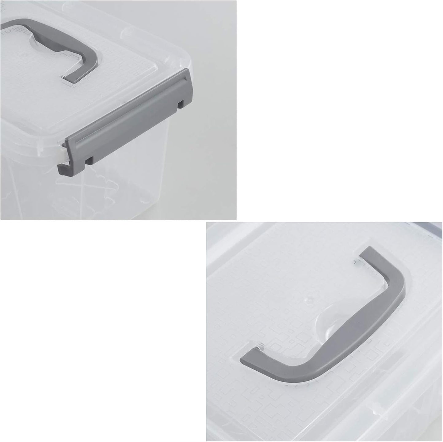 Contenedor plástico 3qt con tapa pestillo set 6 transparente