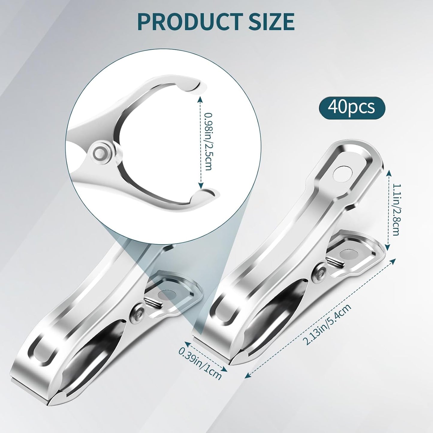 40 Clips Acero Inox para Invernadero Agarre Fuerte