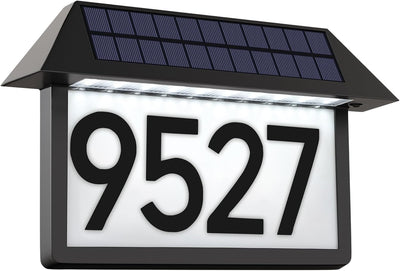 Letrero solar número luminoso casa impermeable patio