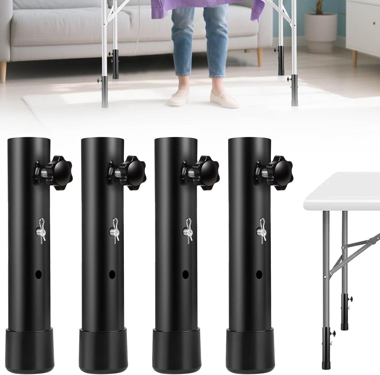 Extensor patas mesa metal 4 niveles plegables acero