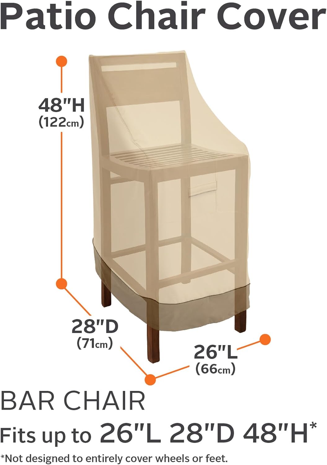 Funda silla patio 26pulg resistente agua
