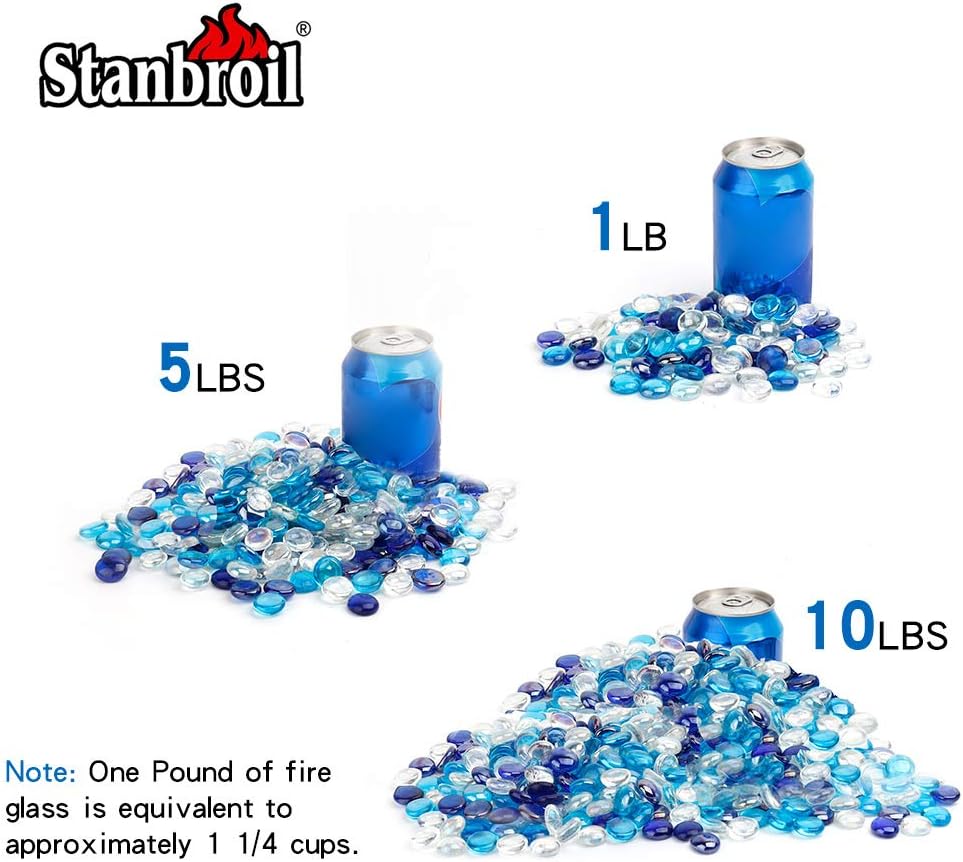 Cuentas Vidrio Ignífugo 1/2pulg Cobalto Azul Hielo