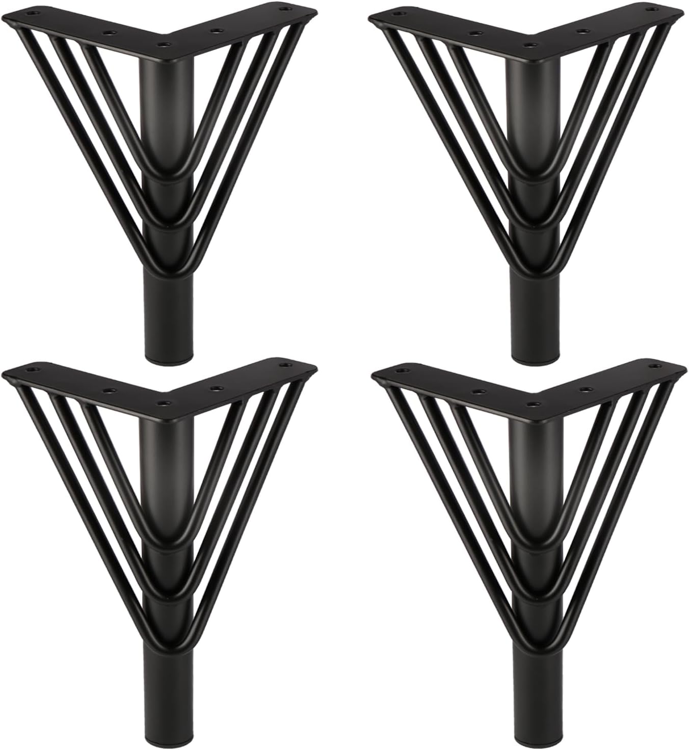 4 Pzas Patas Mesa Triángulo Negro Metal Resistente