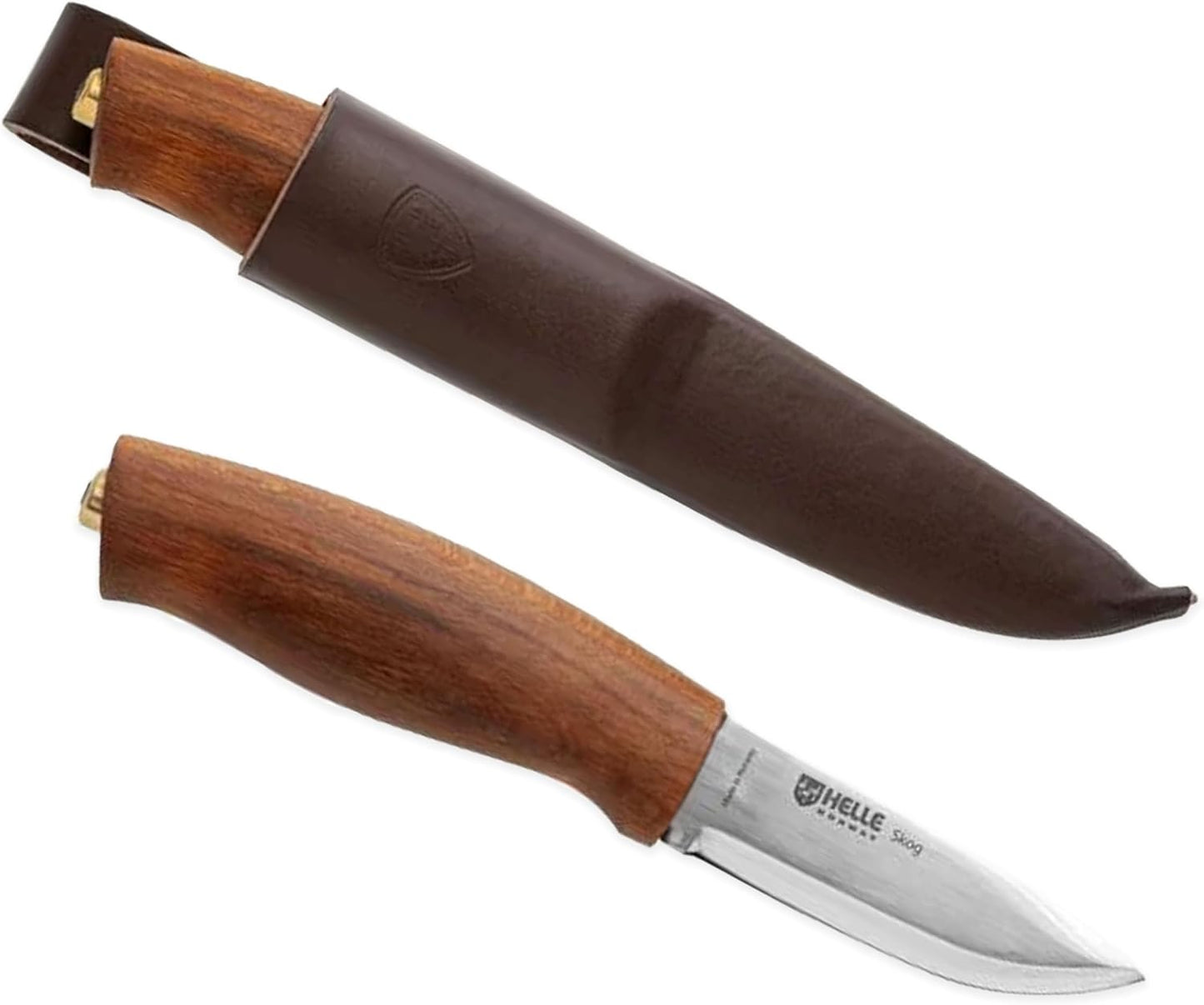 Cuchillo tallar acero inox funda mango abedul Noruega