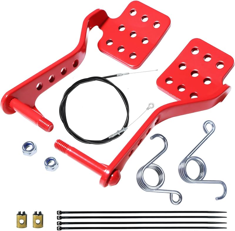 Pedales go kart 71pulg freno acelerador kit Rojo
