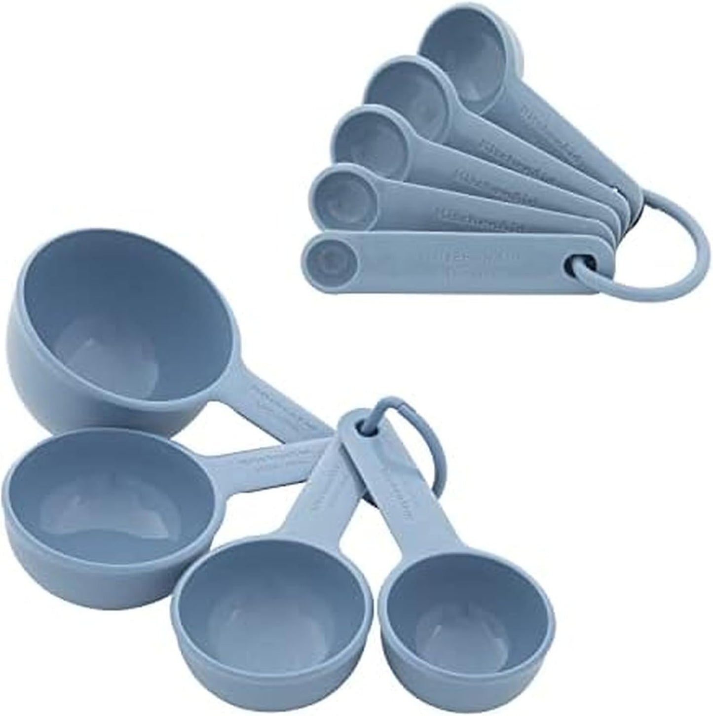 Juego tazas y cucharas medidoras con mango suave