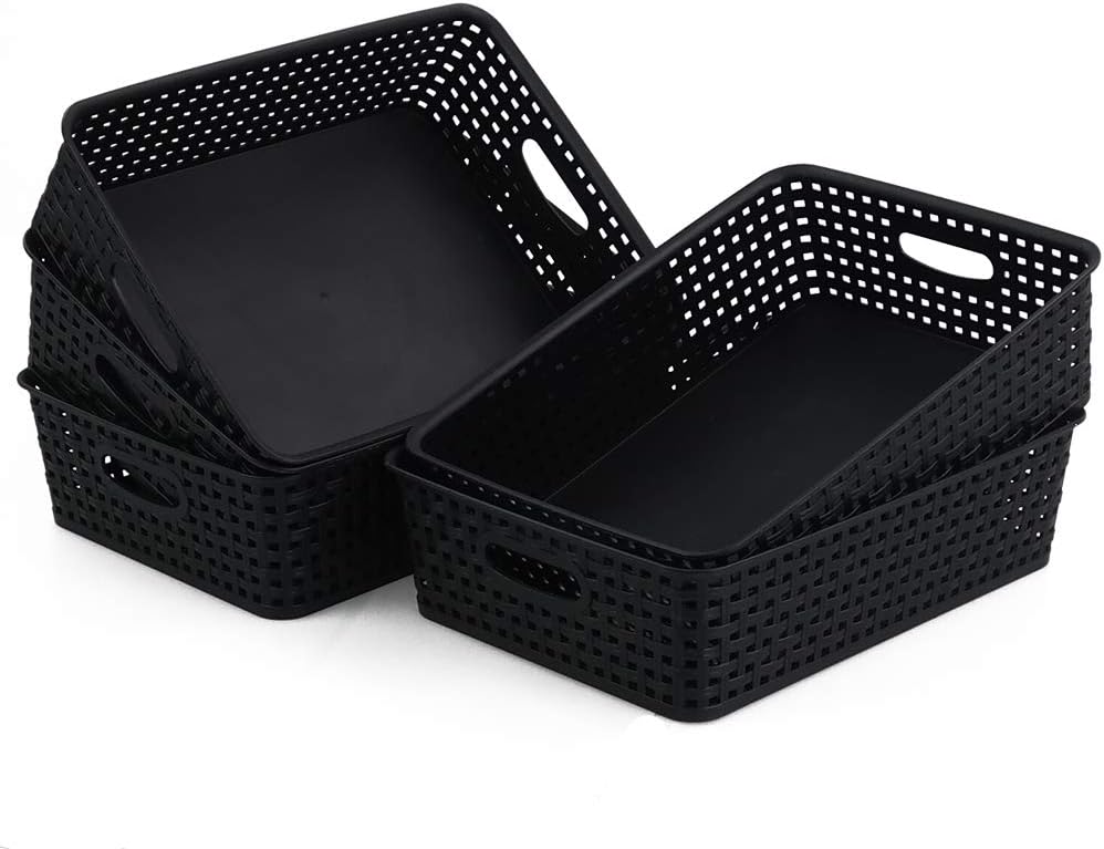 Bandeja almacenamiento papel plástico oficina 5 pack negro