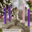 Velas LED Adviento sin llama 4 colores morado y rosa