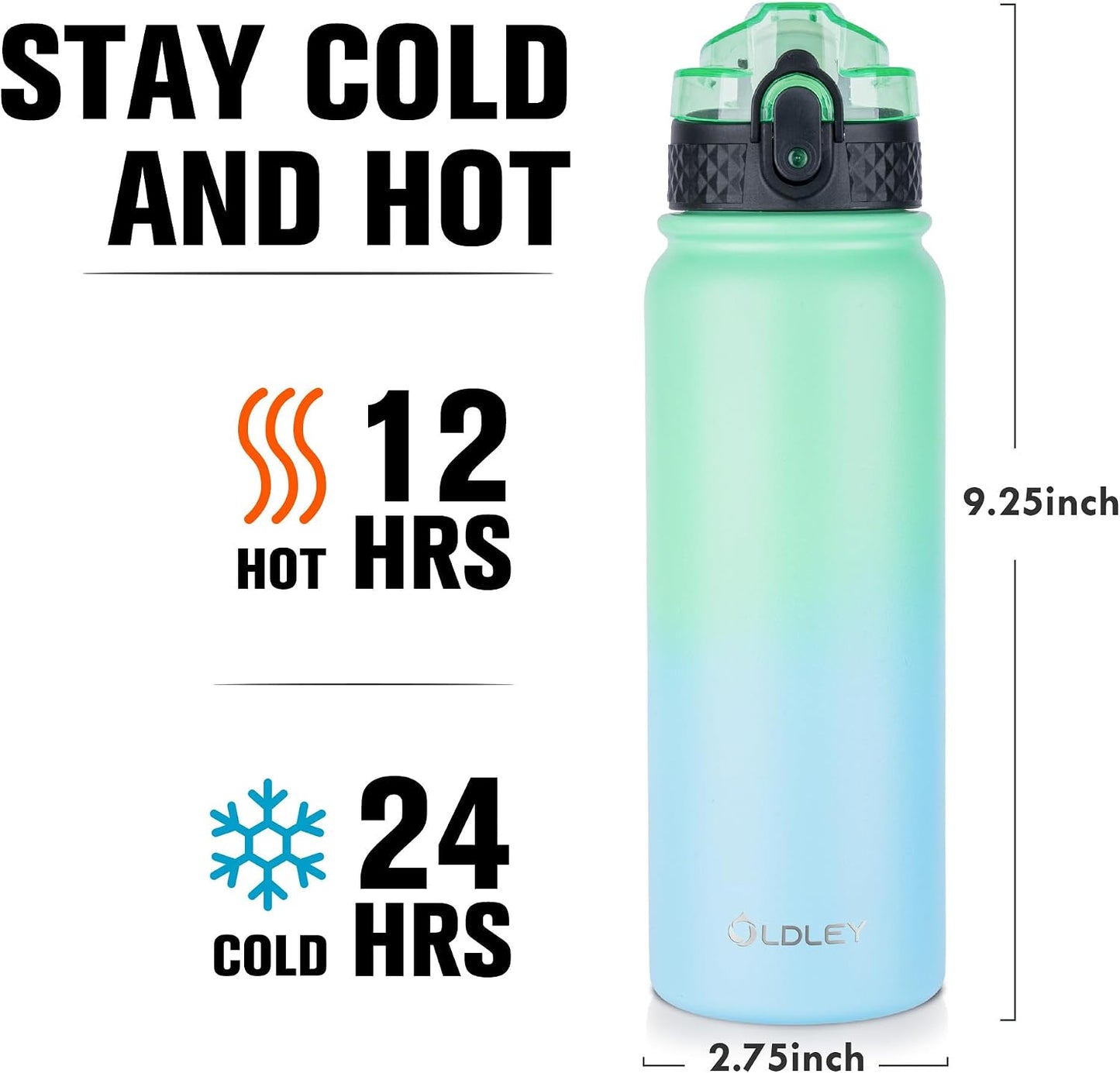 Botella agua acero inox 20oz con popote 3 tapas