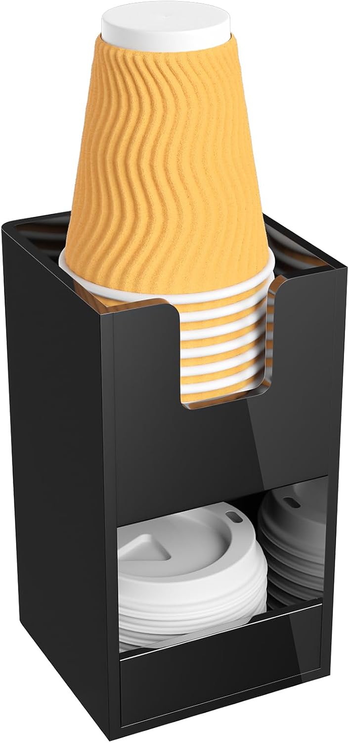 Organiz. condimentos tazas café 2 niveles acrílico negro