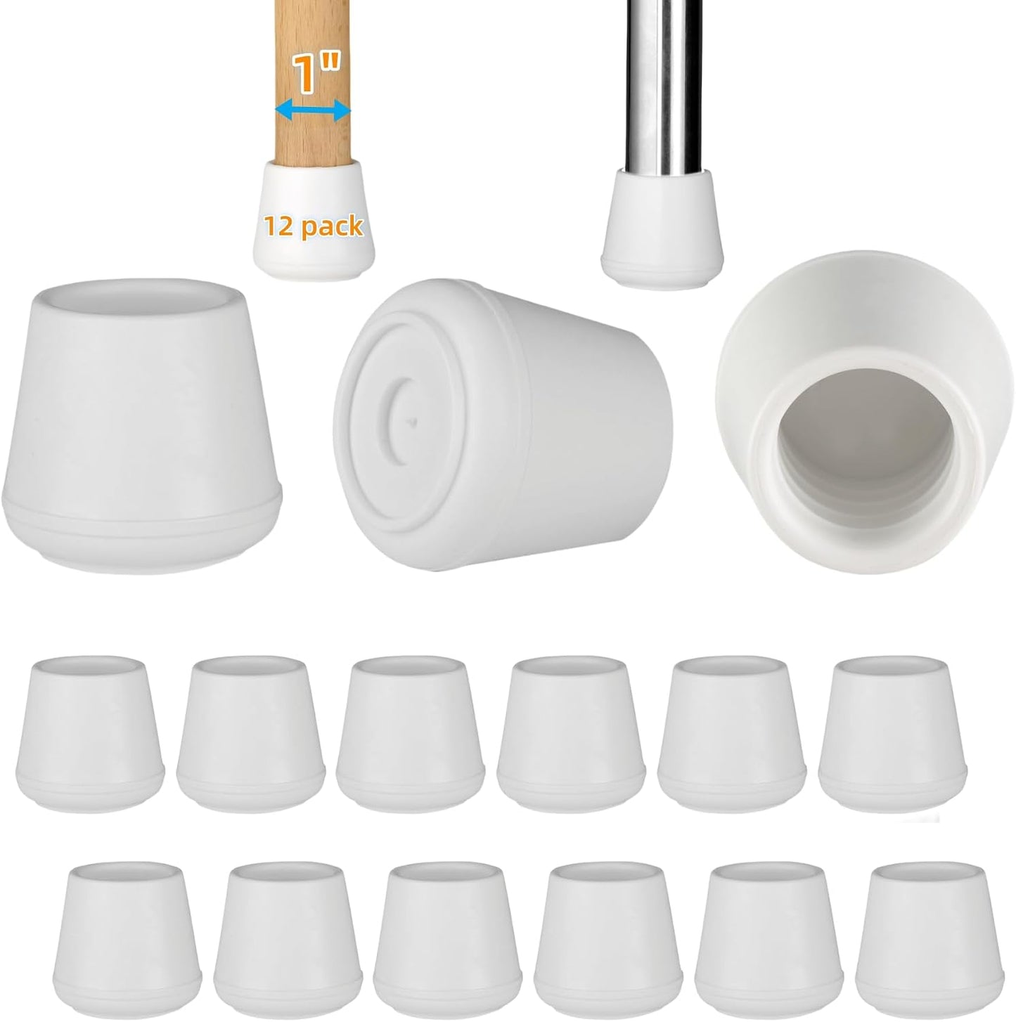 Tapas antideslizantes para patas de silla 1pulg