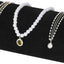 Soporte terciopelo pulsera media luna negro para joyas