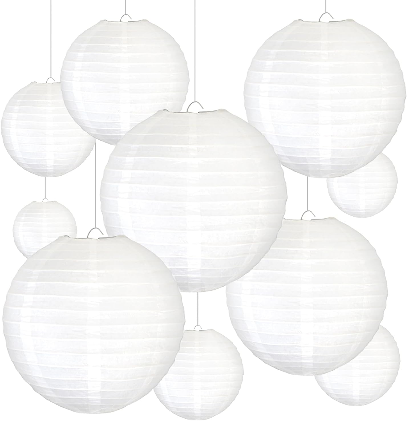 Faroles papel blanco 10pulg pack 10 decoración hogar boda