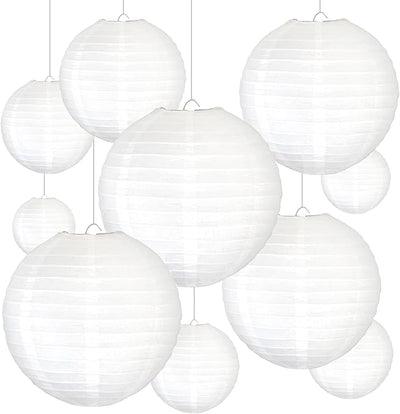 Faroles papel blanco 8pulg pack 10 decoración hogar boda