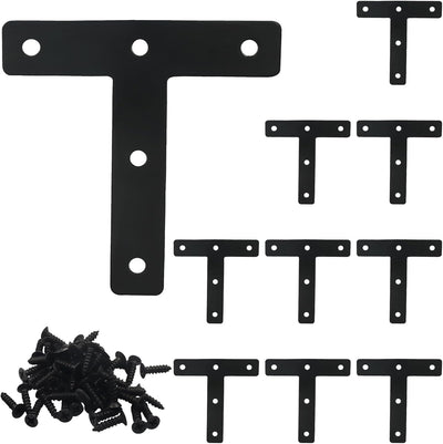 10 Pzas Soporte Estante Acero Inox T 3.15x3.15" Negro