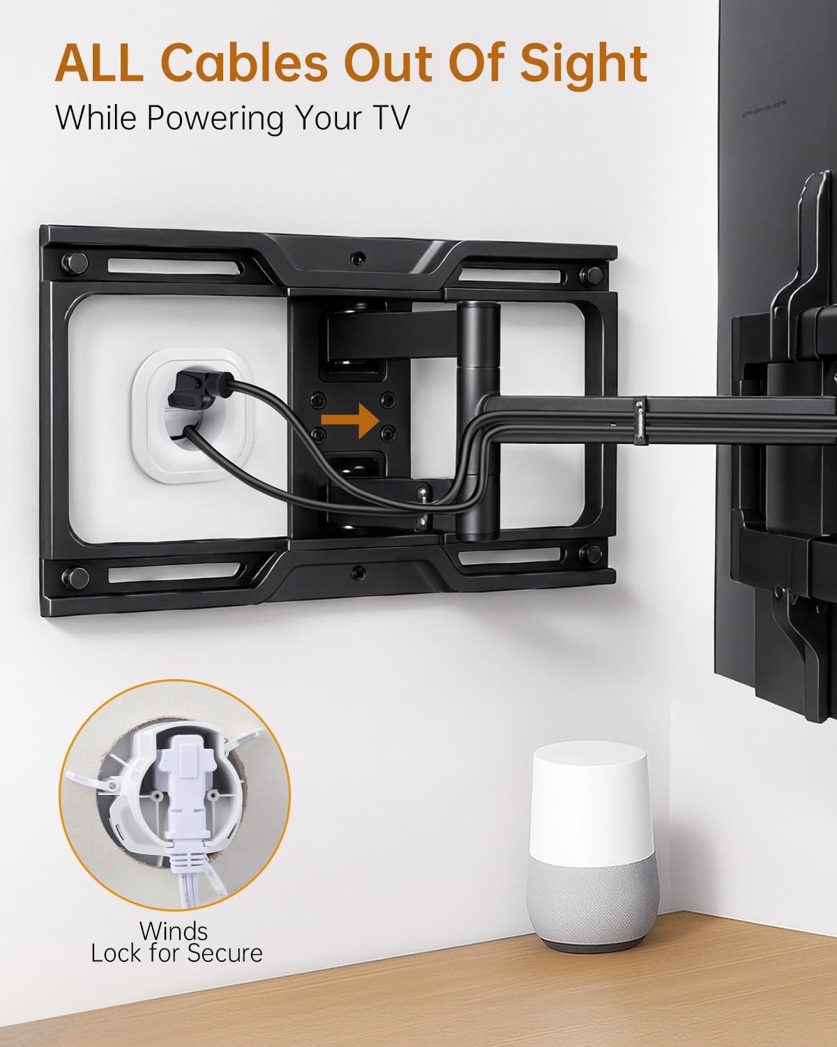 Kit organiz. cables pared con accesorio taladro