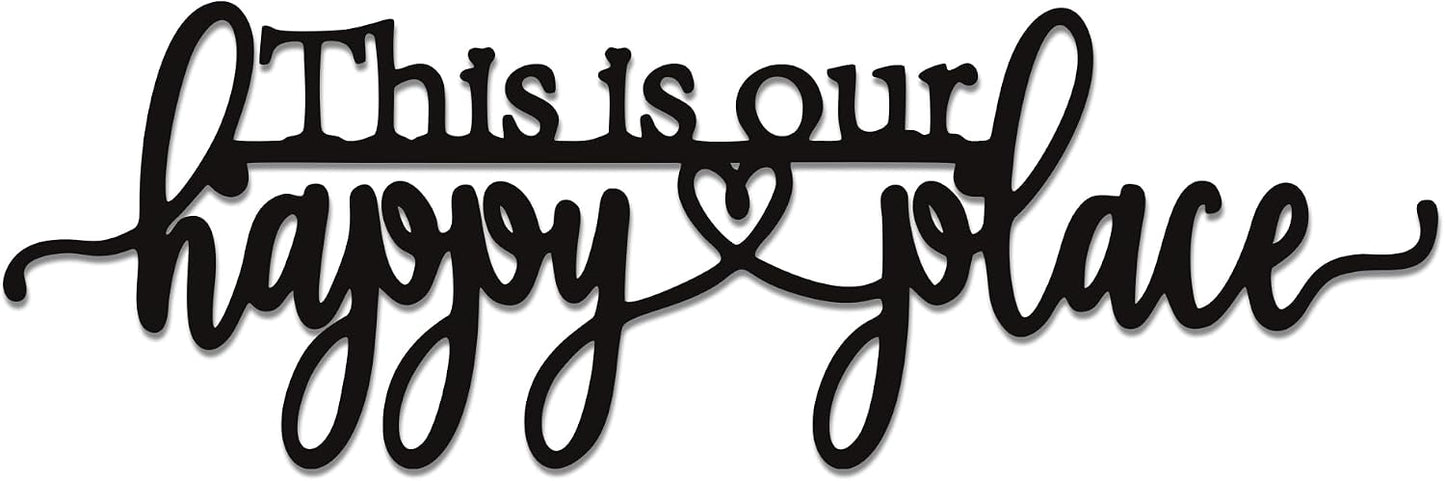 Letrero metal This Is Our Happy Place decoración pared
