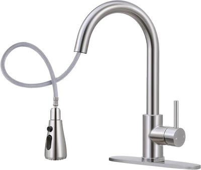 Grifo cocina rociador extraíble acero inox níquel cepillado
