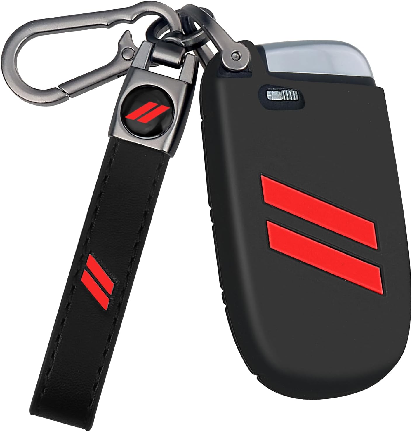 Funda llavero Dodge doble barra comp 5 botones rojo