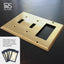 Placa pared metal 3 segmentos color dorado interruptor luz