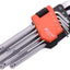 Juego 9 Pzas Llaves Hex Bola Acero CRV con Organizador