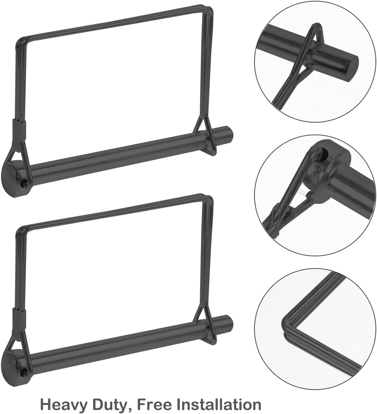 4 Pasadores Enganche Remolque 1/4x4pulg Acero Negro