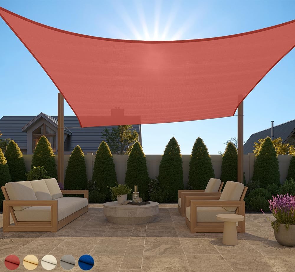 Toldo rectangular resistente UV y óxido patio al aire libre