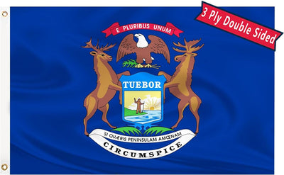 Bandera Michigan 3x5poliéster doble cara 4 hilos lona