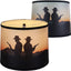 2 Pzas Pantalla Rústica Estampado Vaquero 11.4x13x10pulg