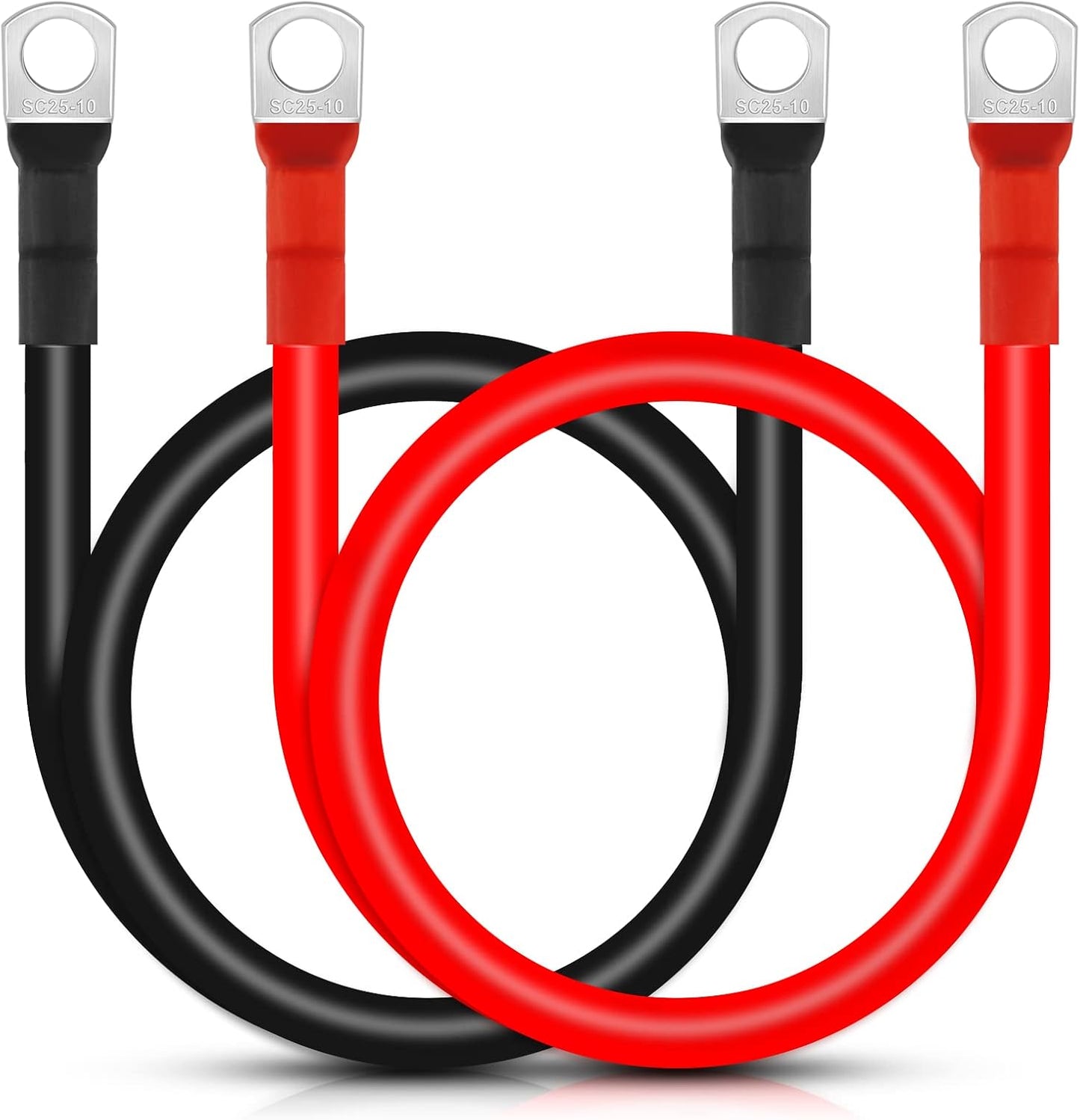 Cable batería 3AWG cobre 40" terminales 3/8"