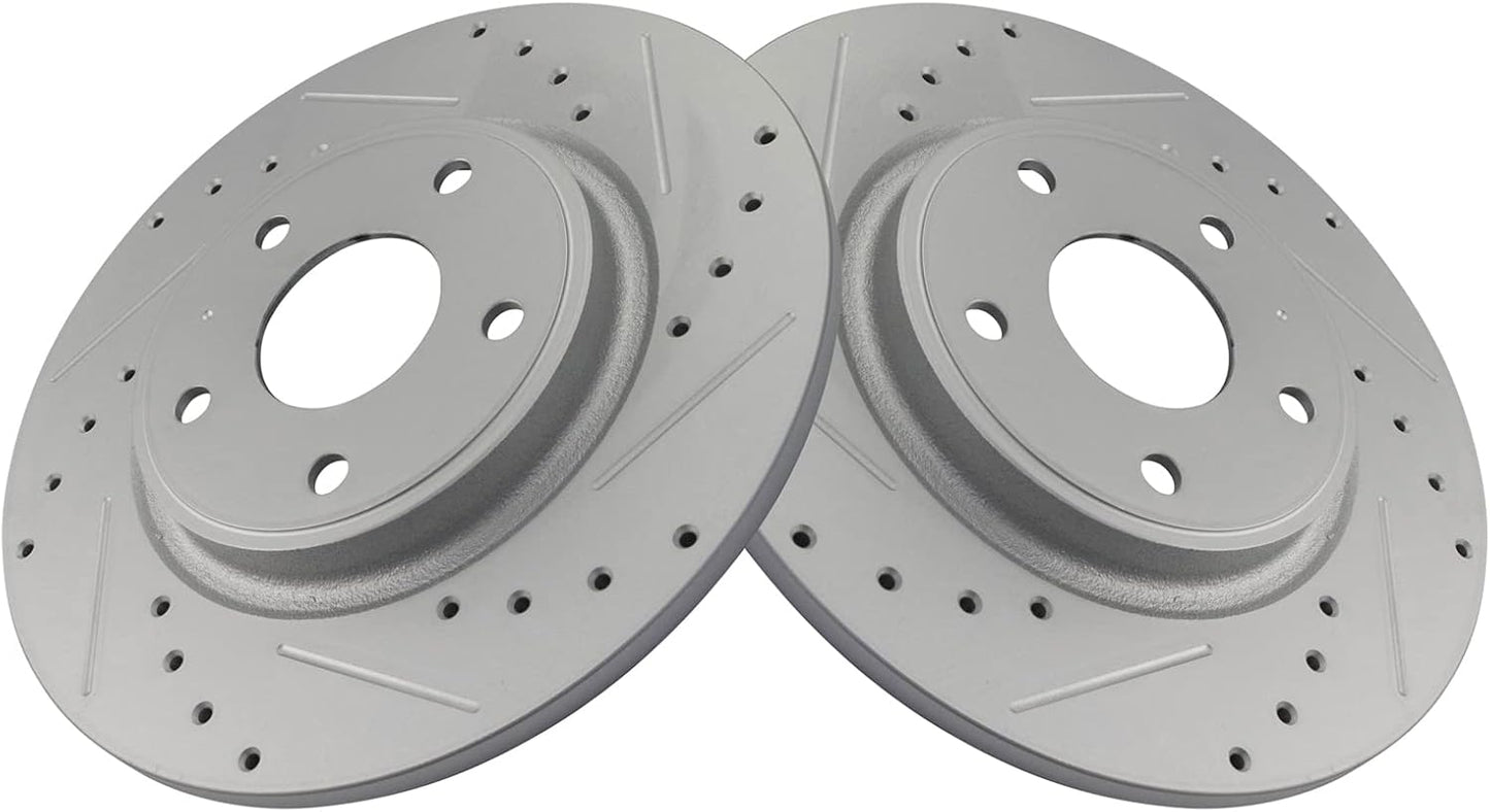 Rotores freno disco ranurados g perforado trasero comp