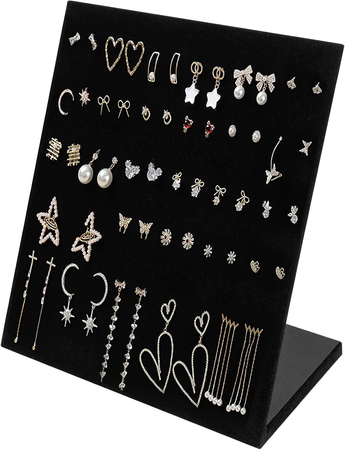 Soporte aretes terciopelo 60 agujeros L 9.8x7.9"