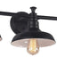 Lámpara baño 3 luces regulable pantallas metal negro mate