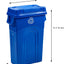 Papelera plástico reciclaje 23gal con tapa asas azul
