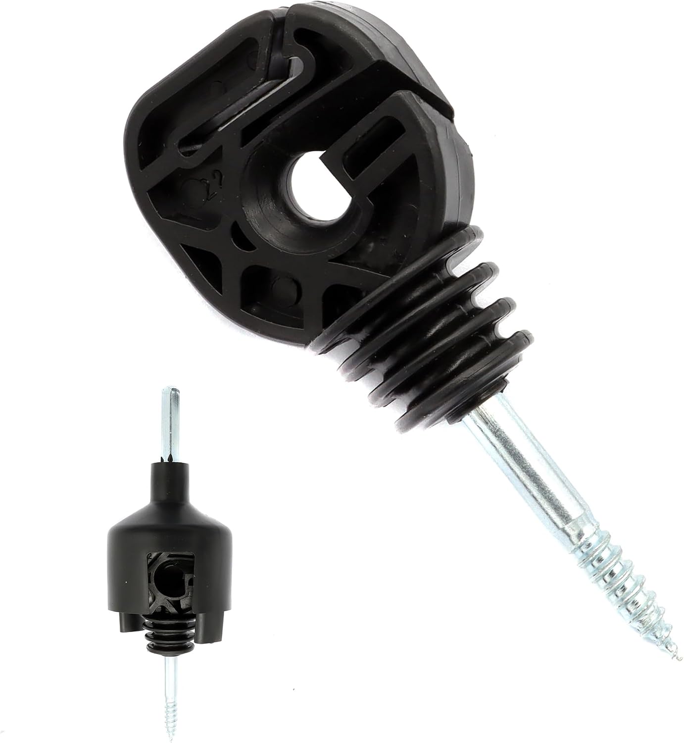 100 Aisladores Eléctricos Valla Negro con Herramienta