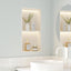 Nicho pared 2 niveles 12x24pulg con luz LED gabinete ducha