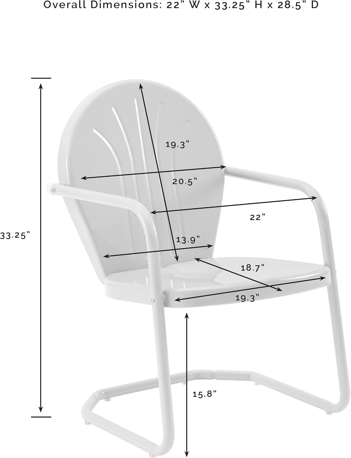 Silla exterior metal retro para comedor terraza rojo