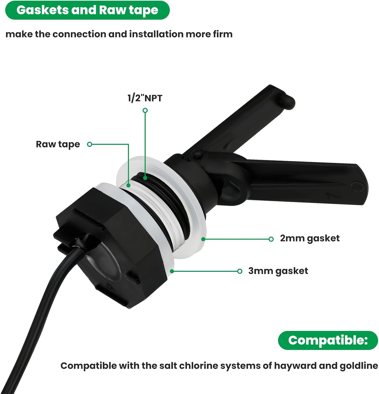 Interruptor flujo para Hayward Salt Away con cable 15ft