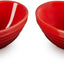 Set 4 Cuencos Cerámica Corazón Color Cereza
